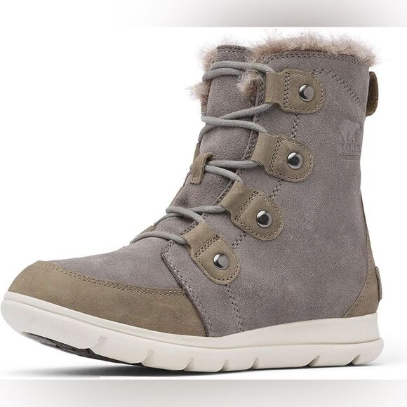 Sorel Explorer Joan Boots Women’s Waterproof Fur Lined NL3039-052 Gray - Picture 1 of 8